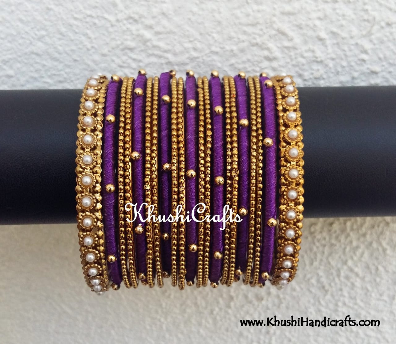 2 piece of Multicolored Crystal Grid Bangle Set