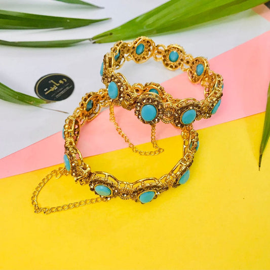 Traditional Blue Teardrop Bangles