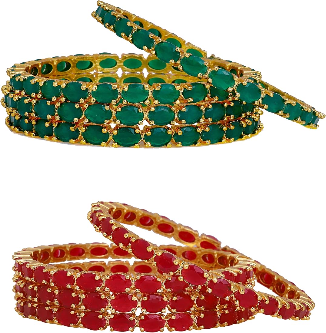 Traditional green Beaded Bangle Set of 4 piece
