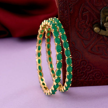 Traditional green Beaded Bangle Set of 4 piece