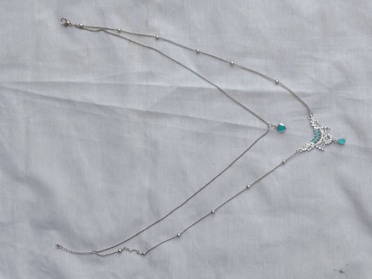 Blue Heart Pendant Dual-Layer Necklace with these beautiful earings in just Rs.1599